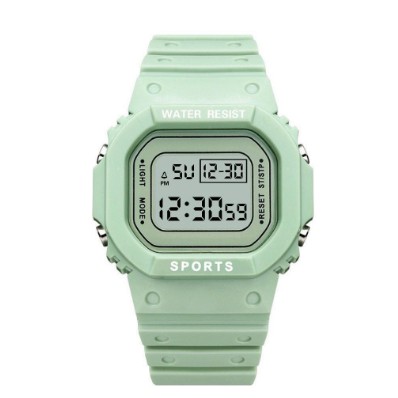 Jam Tangan Strap Rubber Untuk Wanita/Jam Tangan Wanita Fashion Korea Style Digital Sport-green