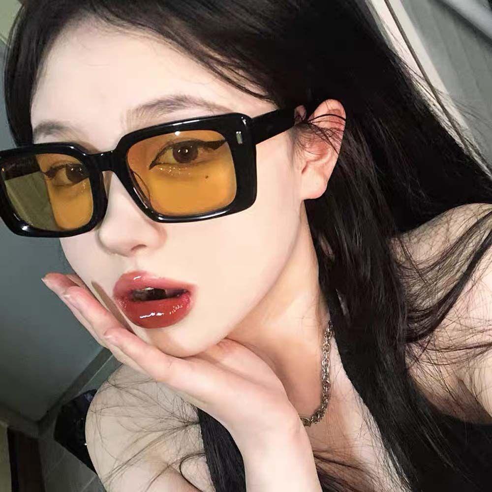 Mxbeauty Kacamata Hitam Persegi Merek Mewah Punk Hip Pop Persegi Panjang Bingkai Kecil Kepribadian Klasik Gaya Korea Sunglasses