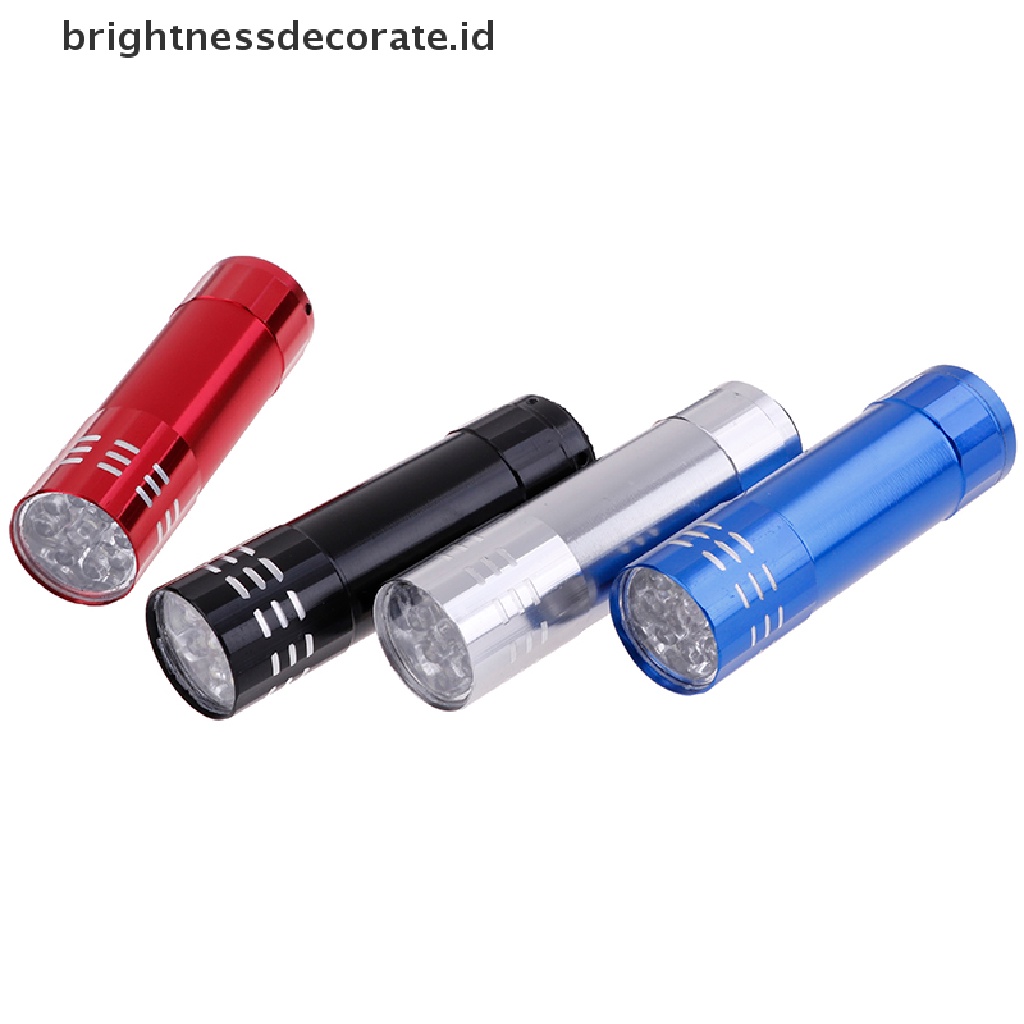 [birth] Mini aluminum uv ultra violet 9 led flashlight torch light lamp [ID]