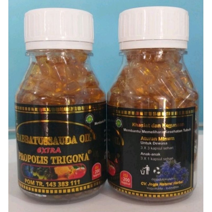 HABBATUSSAUDA EXTRA PROPOLIS TRIGONA ORIGINAL ISI 200 KAPSUL ASLI PRODUK CV JOGJA NATURAL HERBAL 4 I