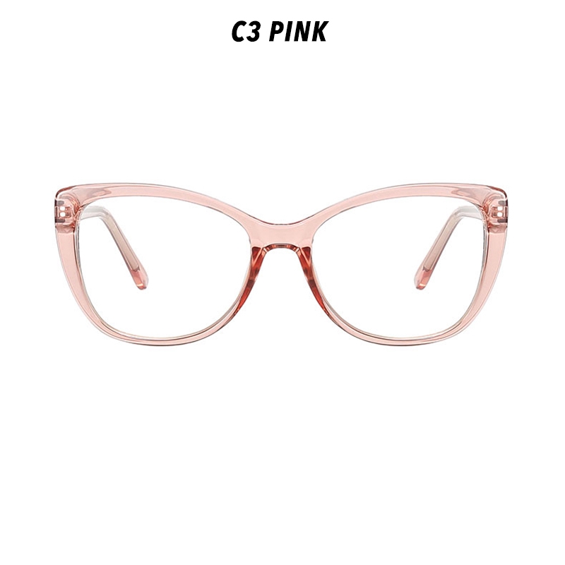 (YUZHU) Bayar di Tempat High Quality Square mata kucing kacamatawanita TR90 Fleksibel Frame Eyeglasses