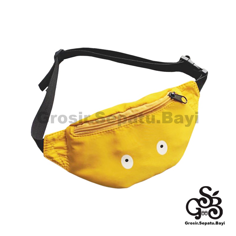 tas anak tas selempang anak waist bag kids kekinian motif polos eyes rolling