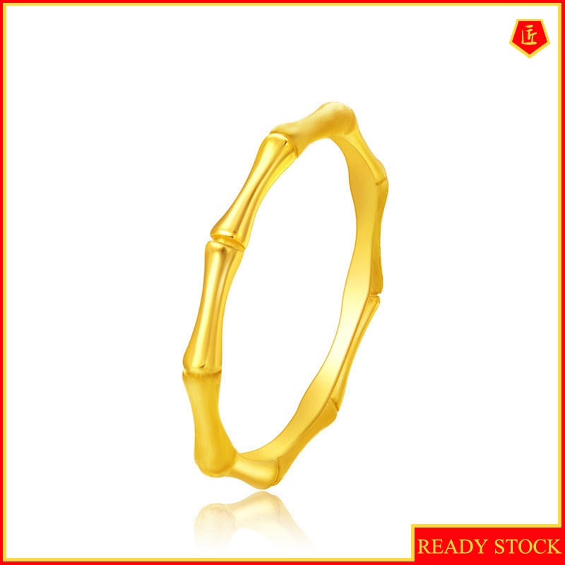 [Ready Stock]Elegant Personality Bamboo Ring 18K Gold