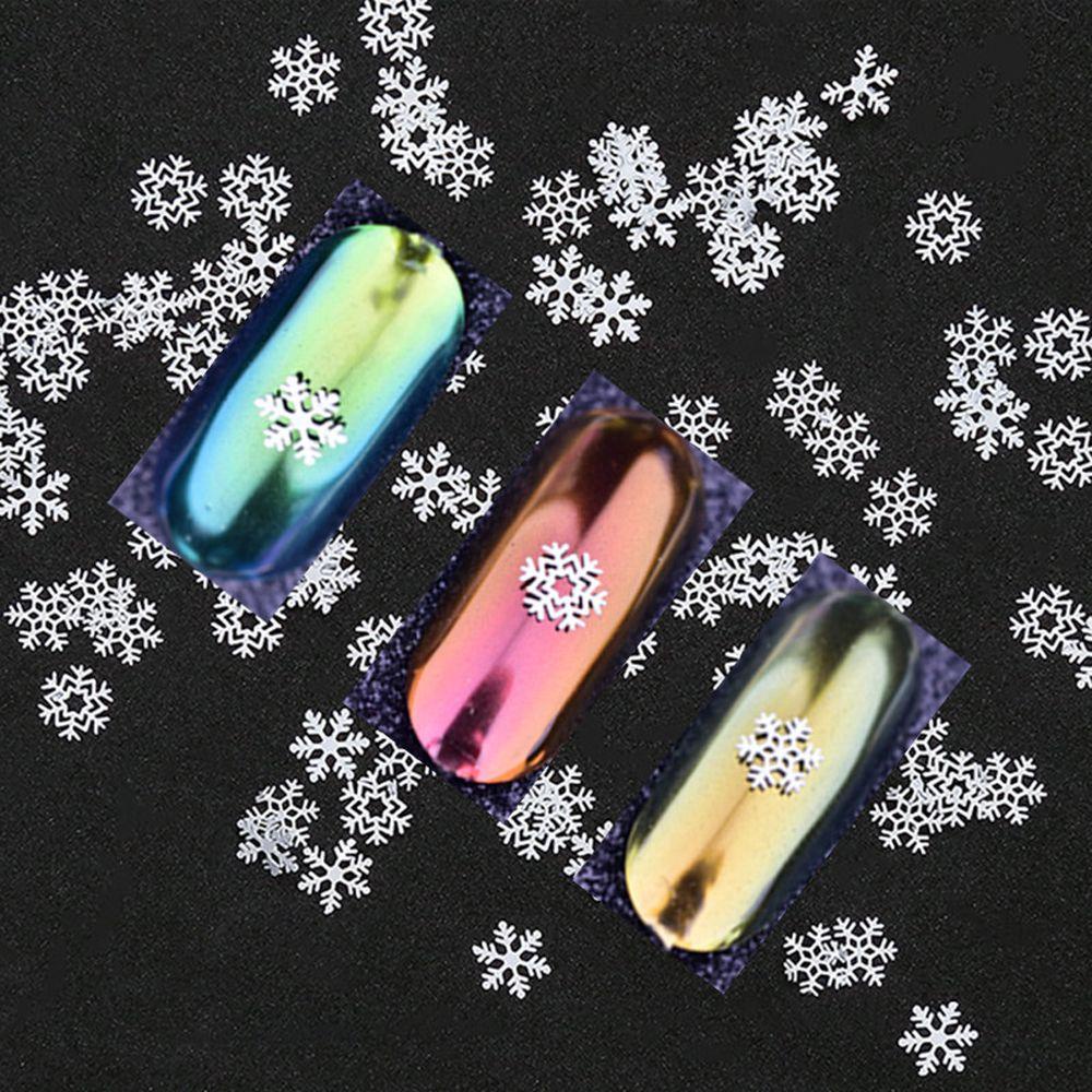 AUGUSTINA Agustina Snowflake Nail Sequin Natal Campur Elk Snowman DIY Manicure Aksesoris Perhiasan Kuku Untuk Wanita Perempuan 3D Sparkles Sequin