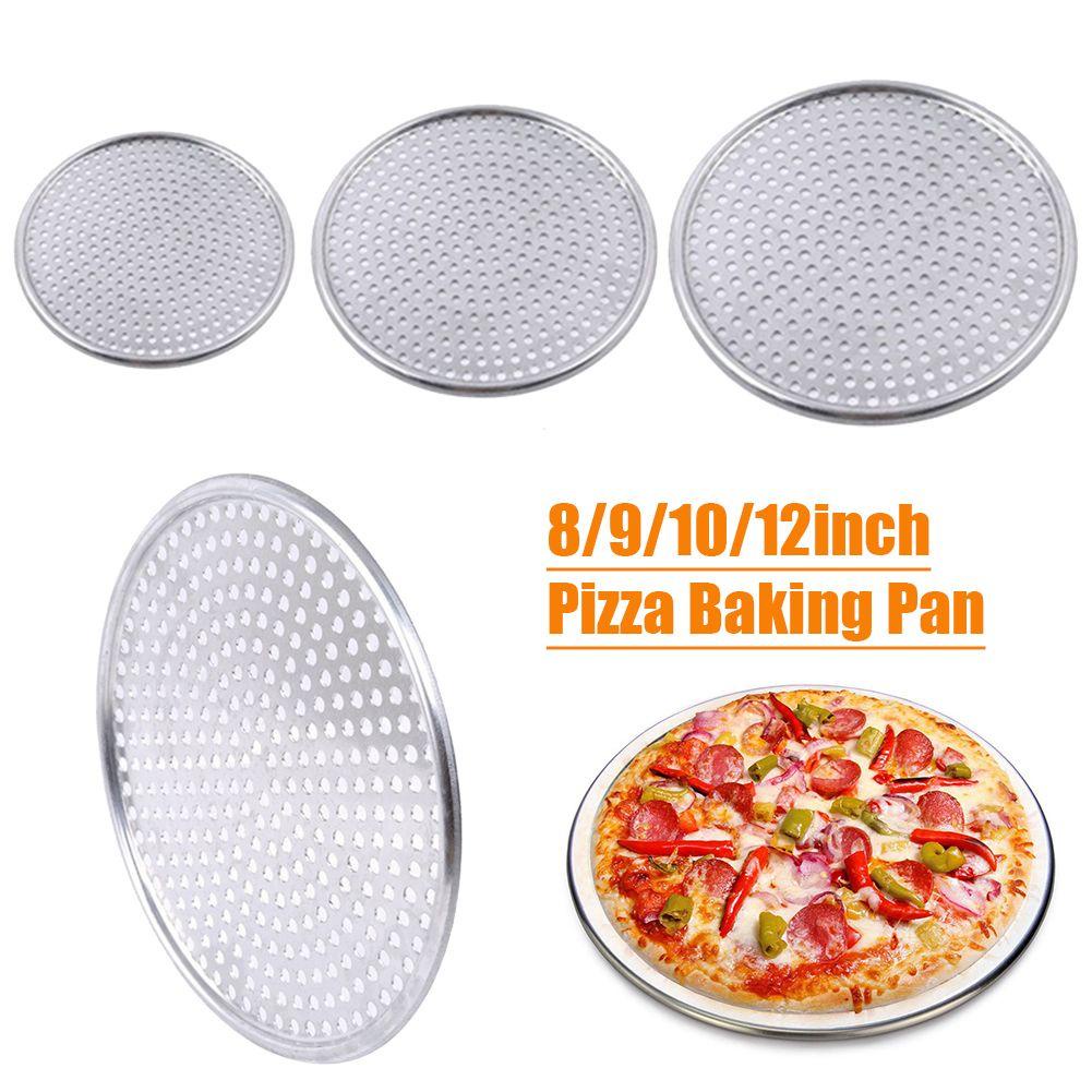 [Elegan] Pizza Pan Non Stick Round Oven Dapur Crispy Crust Pizza Rumah Dengan Lubang