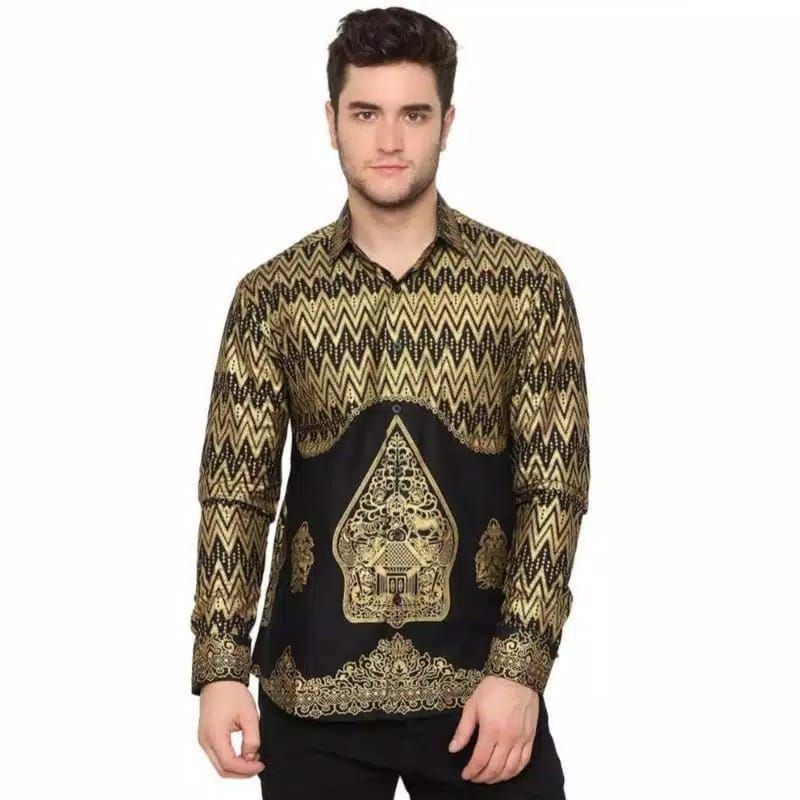 Batik Couple keluarga sania ruffle ori ndoro jowi dnt motif WAYANG PRADA-Kemeja