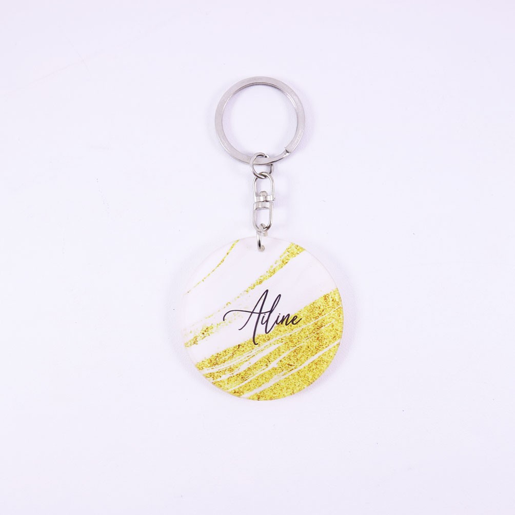 Gantungan Kunci Round | Keychain Akrilik | Marble