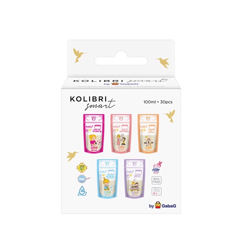 Gabag kolibri kantong asi 100ml love story - asi storage bag | plastik asi