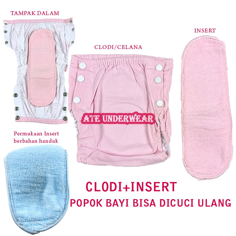 AT174-ECER Popok Clodi Insert/Popok kain bisa dicuci ulang/popok Bayi