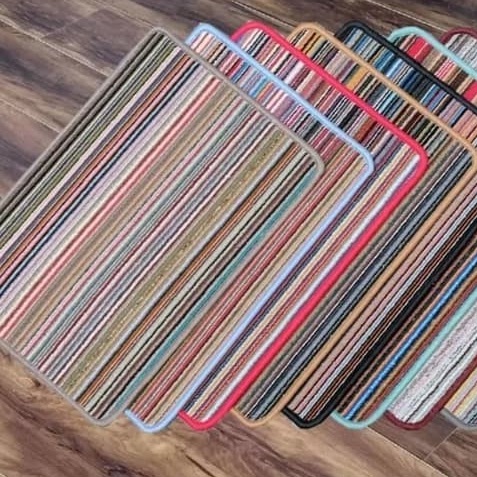 Keset Pelangi Garis Anti Slip Tebal - Keset Salur Pelangi Handuk Motif Anti Slip Pelangi 40x60 - Keset Dapur Keset PVC