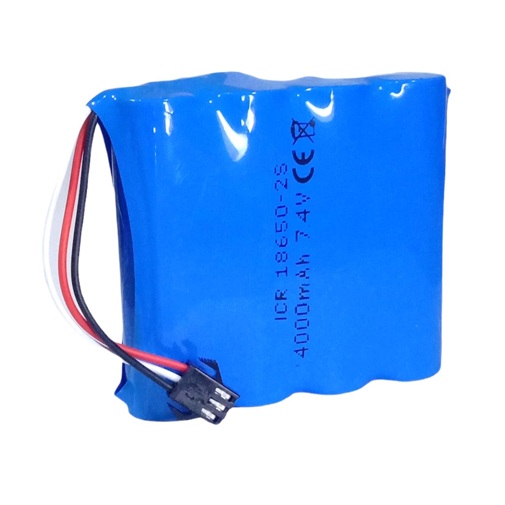 Baterai RC/ Mainan Anak /Speaker &amp; Elektronik Lainnya 4X 18650-2S 4000mAh 7.4V Protektor BMS 4.5A SOKET HITAM 3 PIN