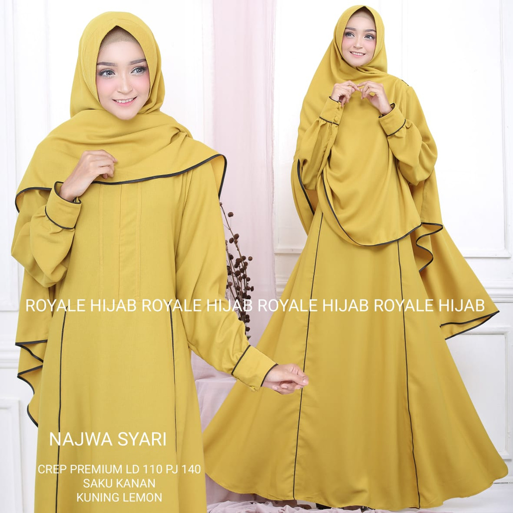 GAMIS NAJWA SYAR'I ORI LEBEL ROYALE HIJAB SET KHIMAR
