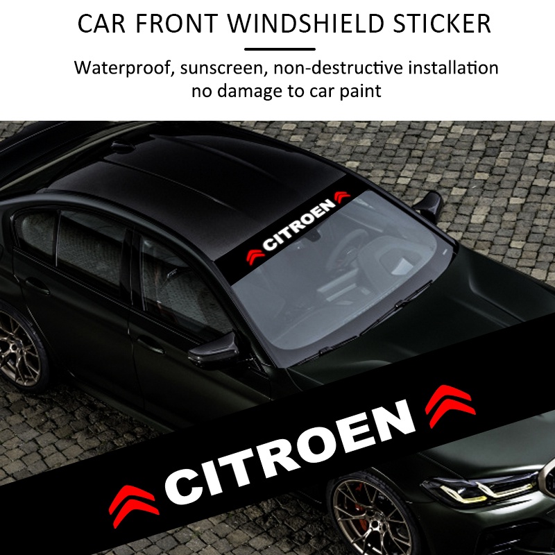 Stiker Kaca Depan / Belakang Mobil Motif Logo Citroen C4 C1 C5 C3 C6 C5 C8 DS C-ELYSE