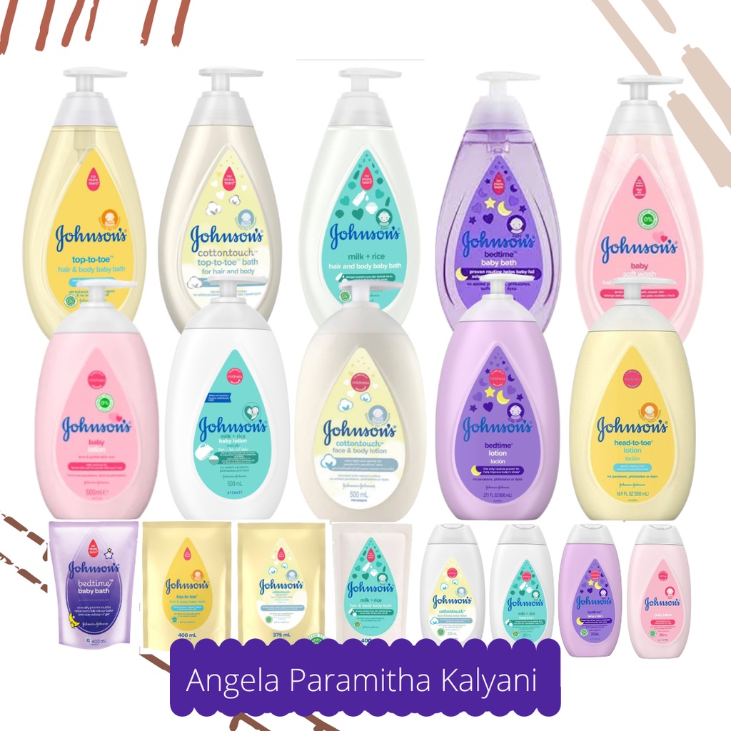 Johnson's Baby Bath/Johnson's Lotion/Johnsons Lotion Baby/Cotton Touch,Top to Toe,Milk n Rice,bedtime Pump Reffil 400ml