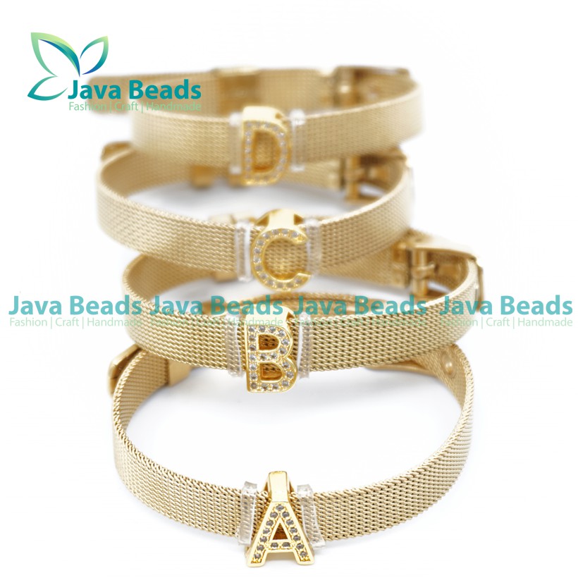 Gelang Titanium Huruf Gold Gelang Huruf