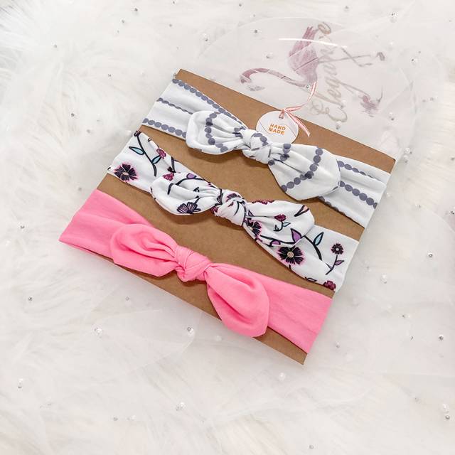 Bandana Set Bayi Isi 3 Headband Bayi Newborn Bandana Kain Elastis Bando Bayi Ikat Rambut Bayi Anak