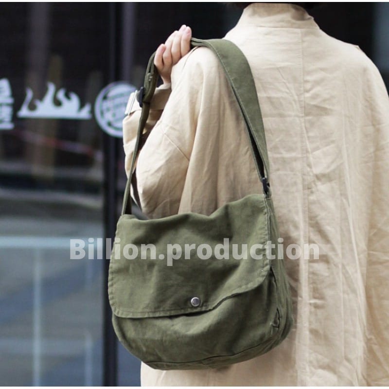 Sling Bag Tas BP Selempang Unisex Pria Wanita Canvas Vintage Crossbody Premium Handmade 3 Size Original