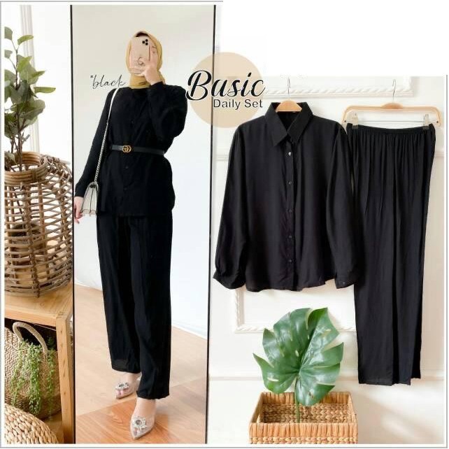 Ori Rahma Basic One Set Polos Rayon Twill Premium Setelan Wanita Kekinian On Set Daily Home