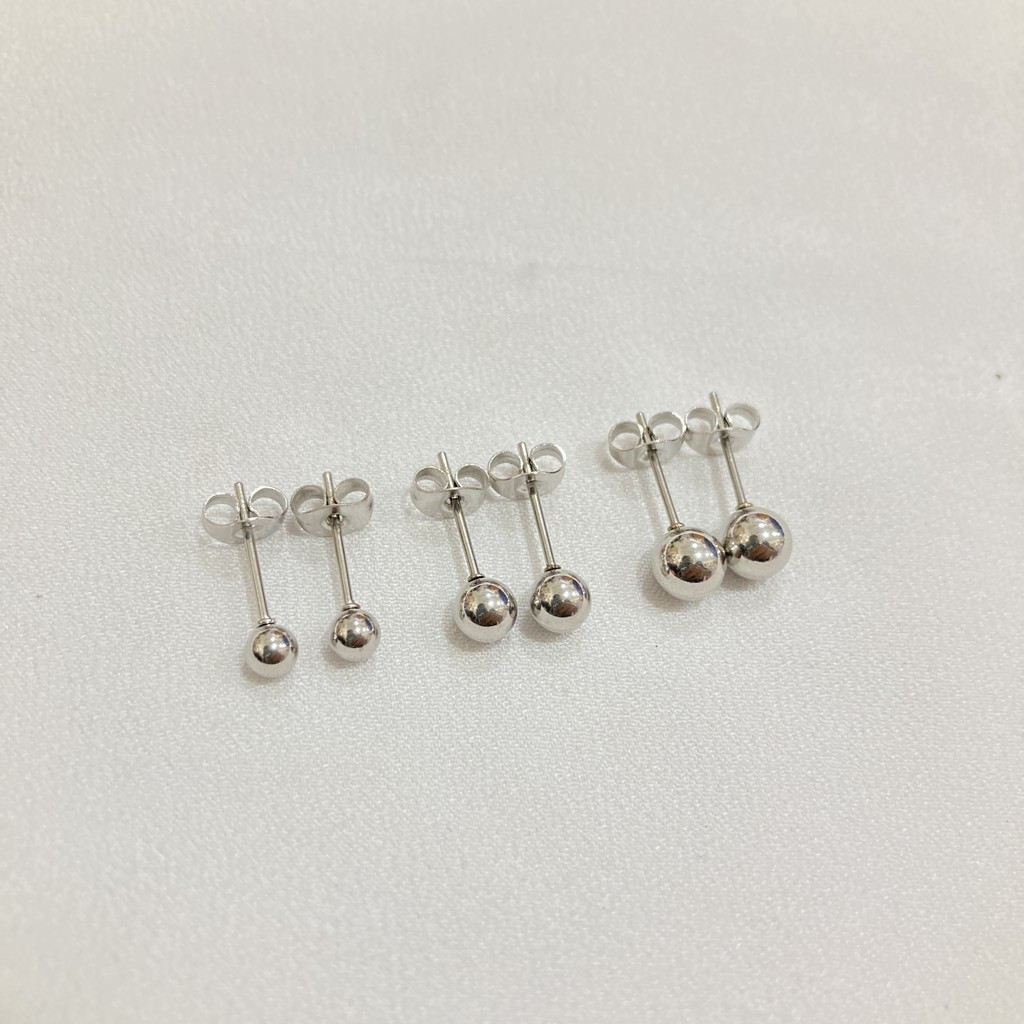 Anting Tusuk Titanium Pentol Anti Karat Anti Alergi Fashion Unisex