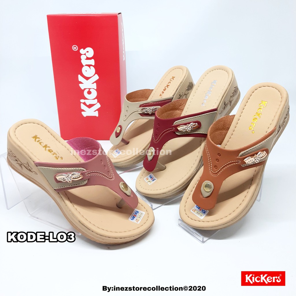 WEDGES SANDAL WANITA KICKERS TERBARU KODE JAPIT L03 MURAH