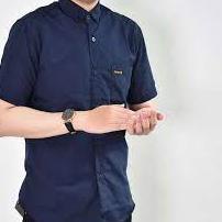 Bagus Dipakai.. Baju Kemeja Hem Pria Dewasa Polos Lengan Pendek Casual Cowok Laki Laki Formal Harian