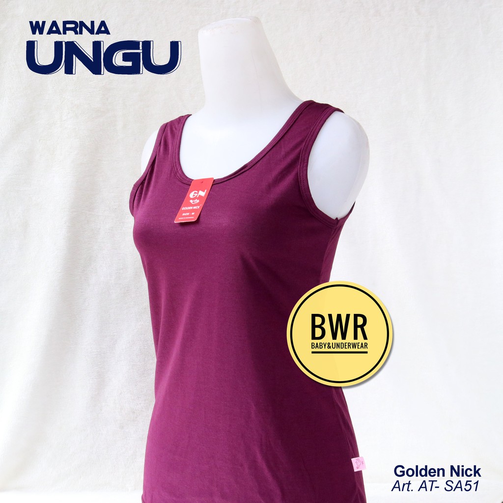 TANGTOP Golden Nick AT- SA51 Tali LEBAR | Kaos Tank Top Wanita Singlet Warna LEBAR - Bwr