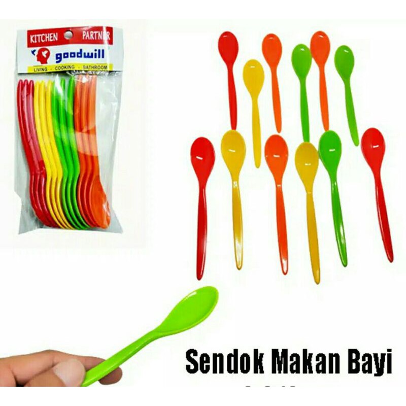 Sendok makan bayi plastik / sendok kecil plastik / lucu murah