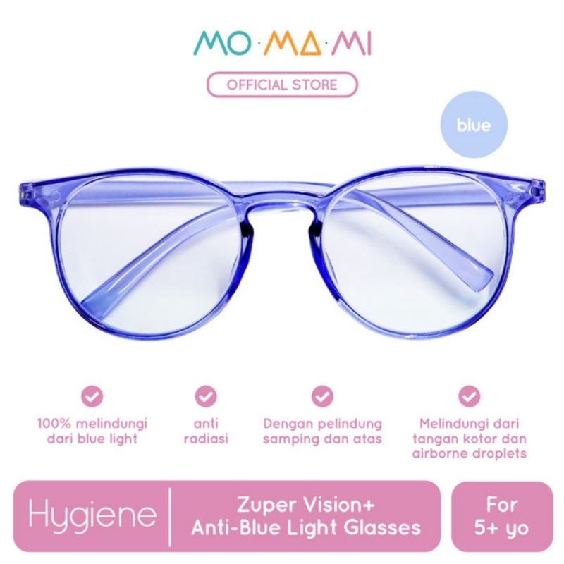 Momami Zuper Vision+ Anti Blue Light Glasses 5+ Years/Kacamata Anak