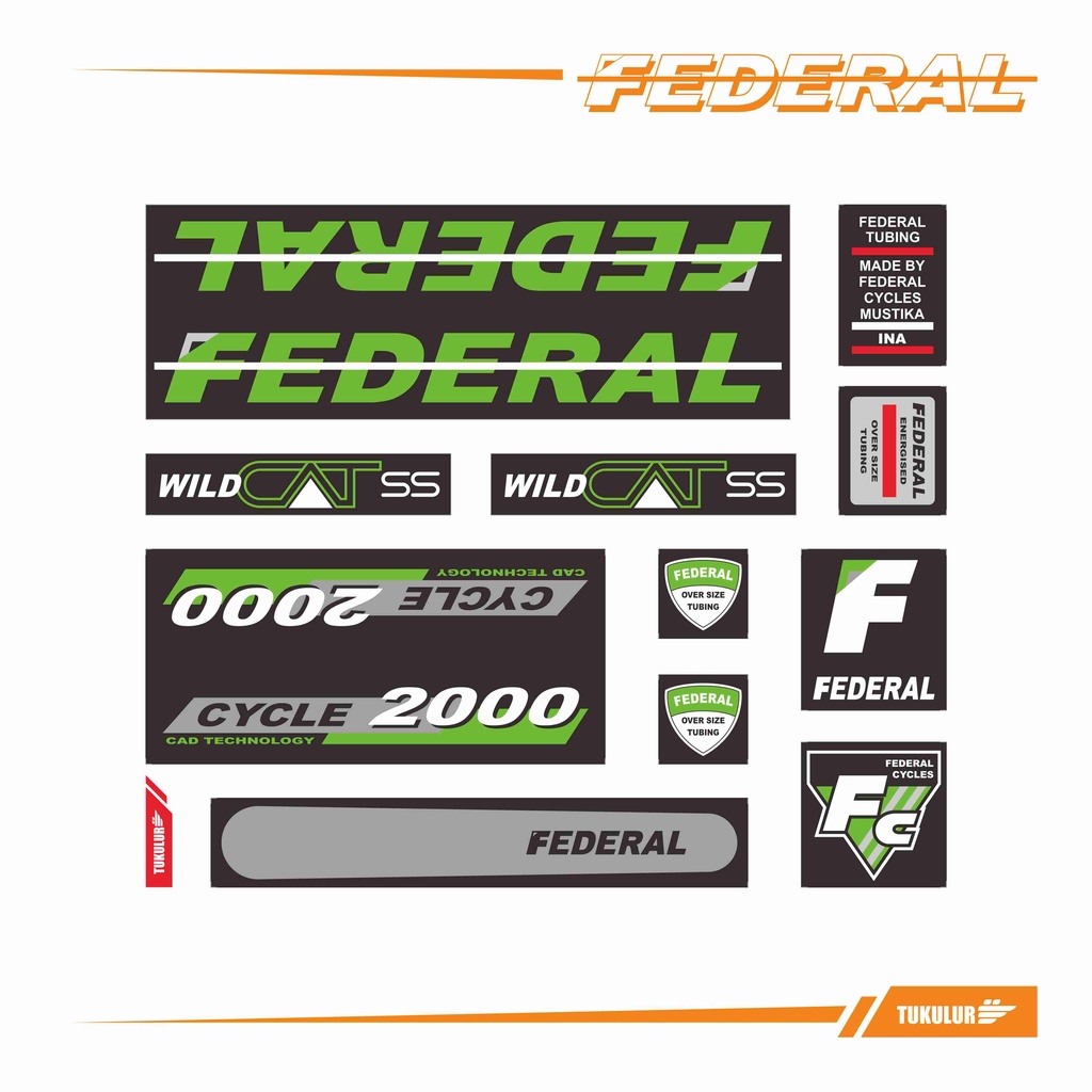 STIKER DECAL SEPEDA FEDERAL WILD CAT MODEL 3