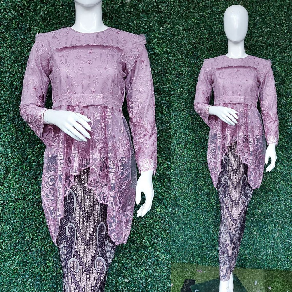 PROMO SE KEBAYA RINJANI PINQUIN / SET KEBAYA TULLE PINQUIN / SET KEBAYA TULLE BORDIR TIMBUL