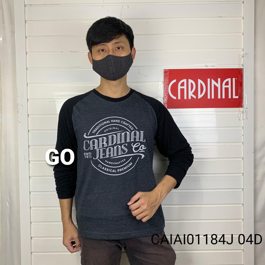 gof KPA CARDINAL JEANS Kaos Cowok Baju Oblong Slimfit Pakaian Pria Lengan Panjang