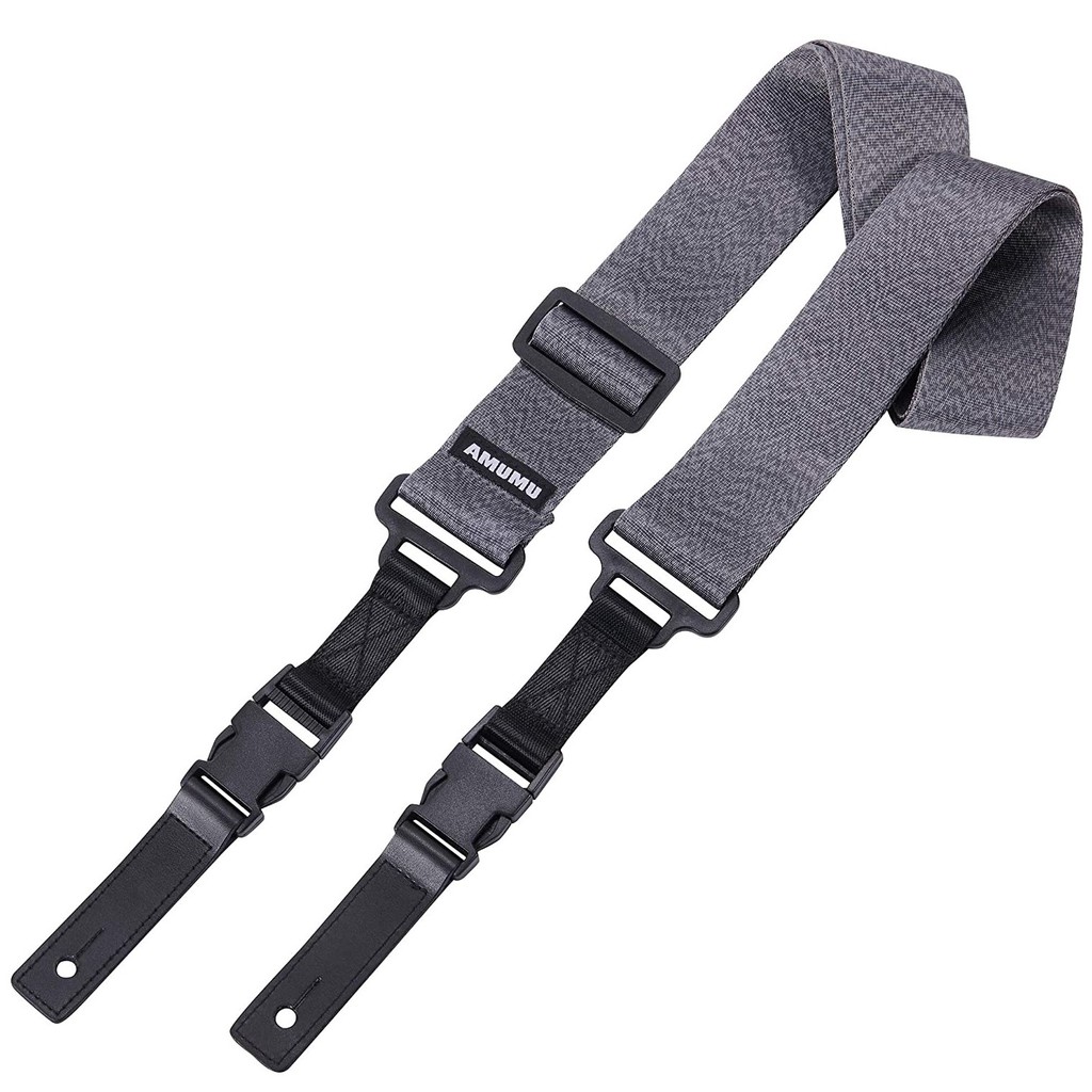 Amumu PA01W-DG Seatbelt Guitar Strap with Clip Dark Gray