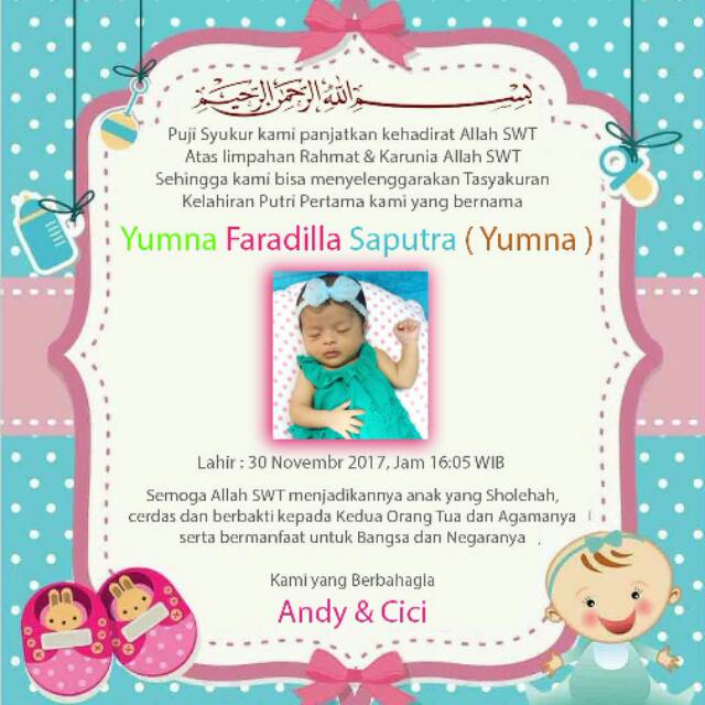 Kartu tasyakuran  kartu aqiqah  Shopee Indonesia Kartu tasyakuran  kartu aqiqah  Shopee Indonesia