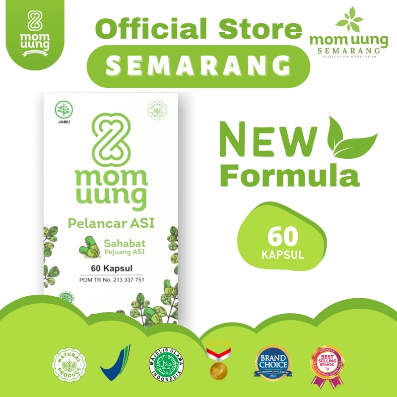 MOM UUNG ASI BOOSTER 60 KAPSUL / PELANCAR ASI NATURAL / ASI BOOSTER BPOM HALAL MOMUUNG SEMARANG