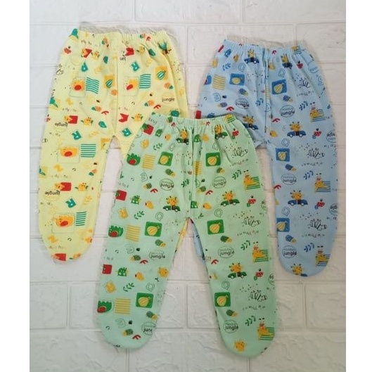 3PCS CELANA PANJANG BAYI MOTIF UJUNG TUTUP(SLEK)