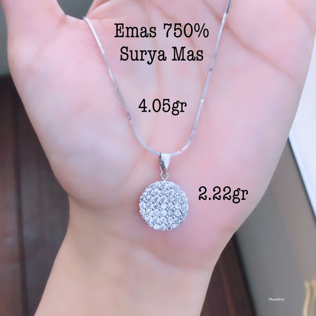 Kalung dan liontin emas 750%