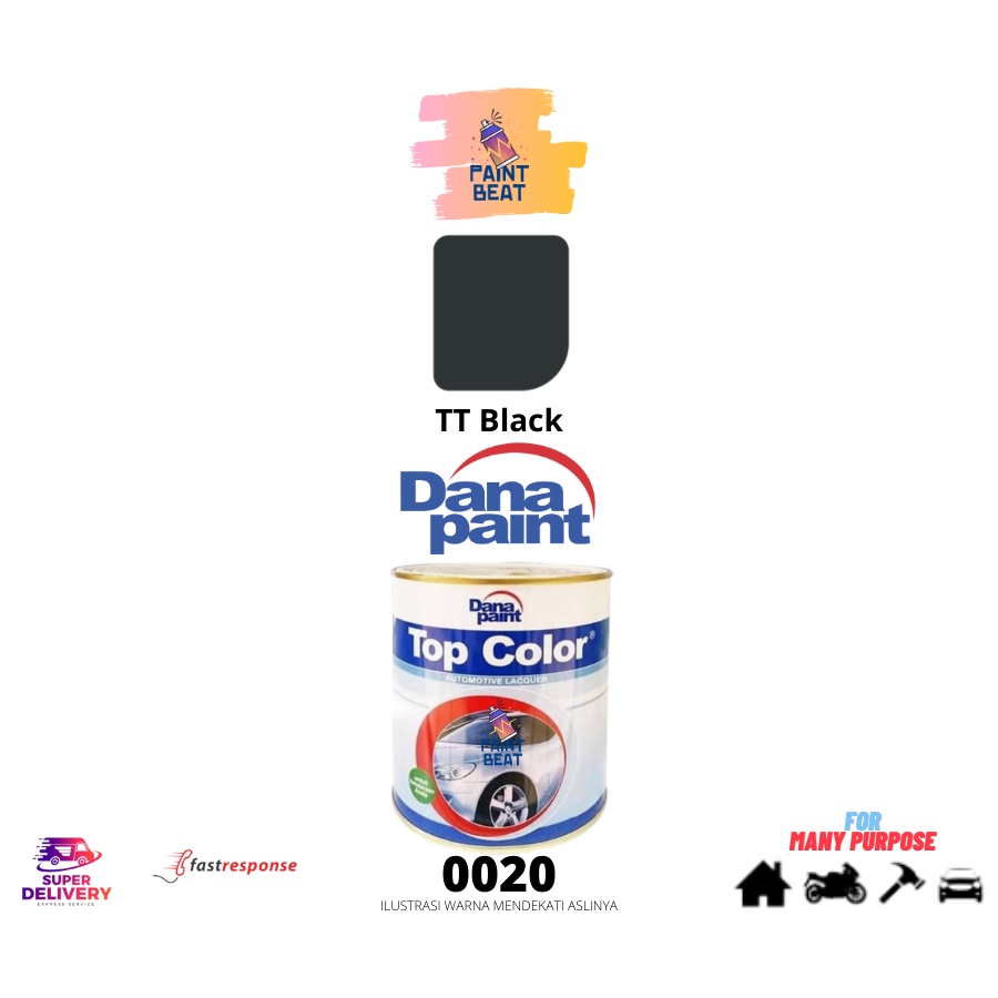 Top Color Dana Paint / TopColor DanaPaint BLACK TT 0020 / CAT DUCO 1L