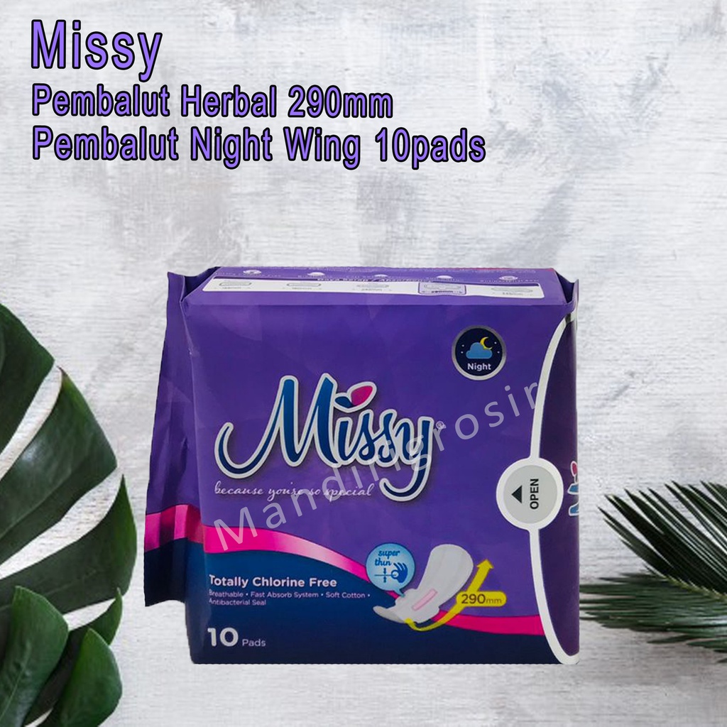 Pembalut Herbal Wing * Missy * Pembalut Night 290mm * 10pads