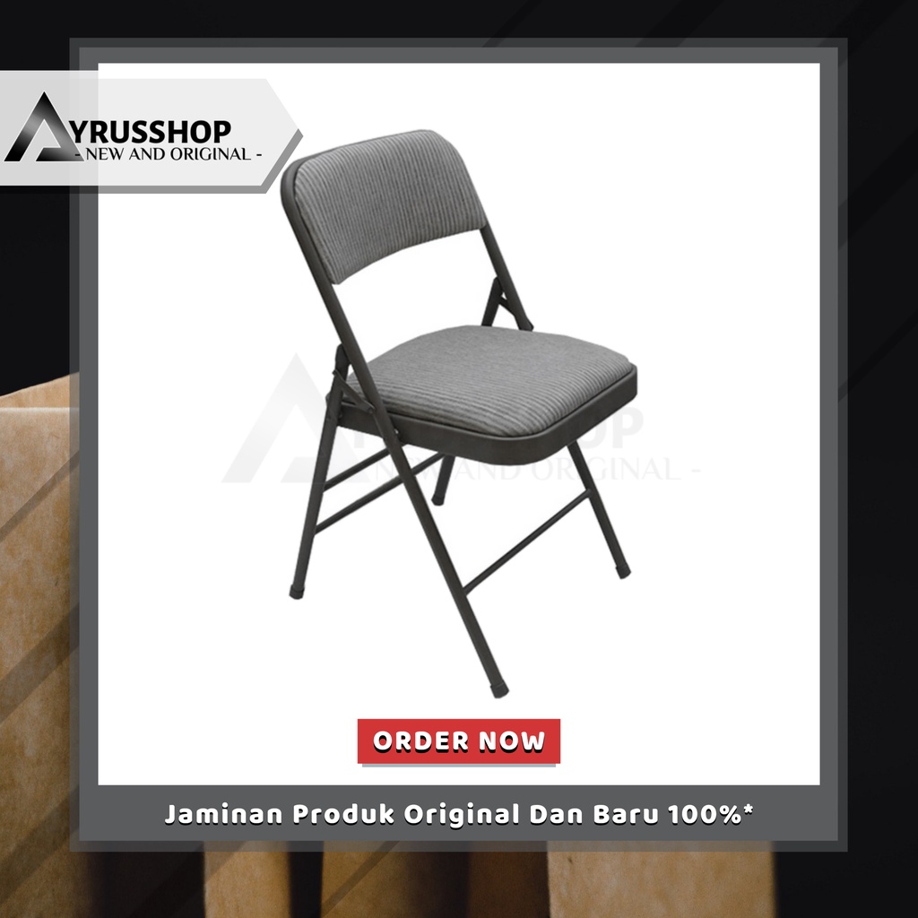 Kursi Lipat Besi Dudukan Empuk Stylish Grey/Kursi Makan/Tamu/Rumah/Teras/Folding Chair/SOLEIL