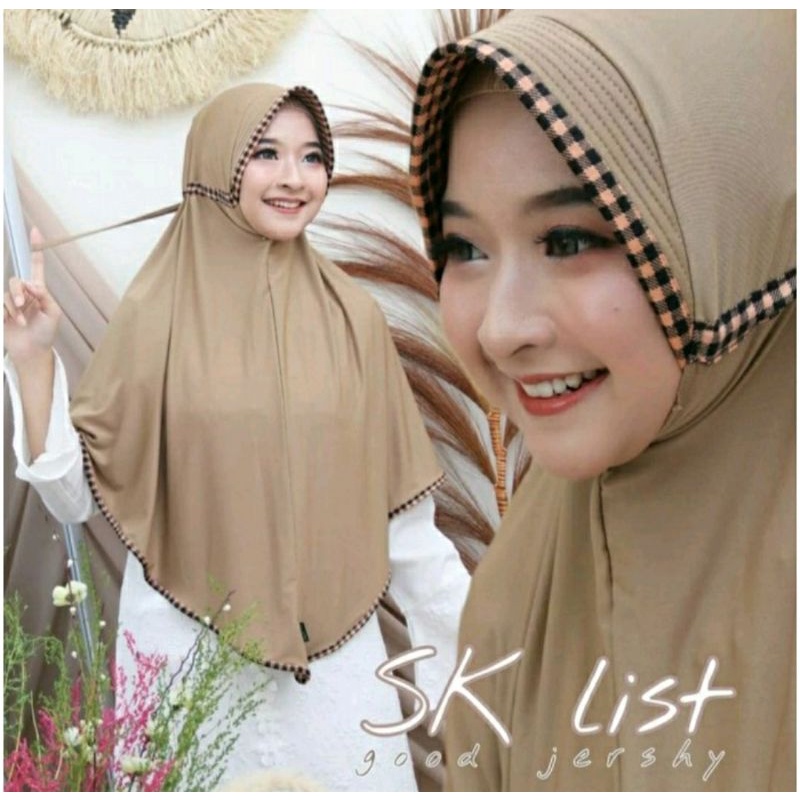 TERLARIS(COD) Jilbab Instan SERUT KOTAK JERSEY Hijab Serut Inayah Khimar PED