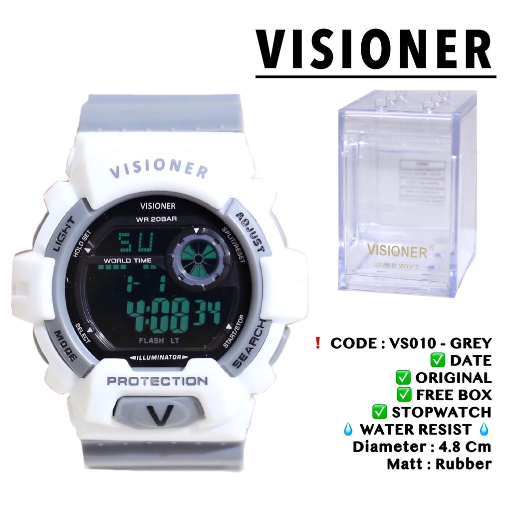 Jam tangan pria original VISIONER free box water ressist fashion sport laki VS010