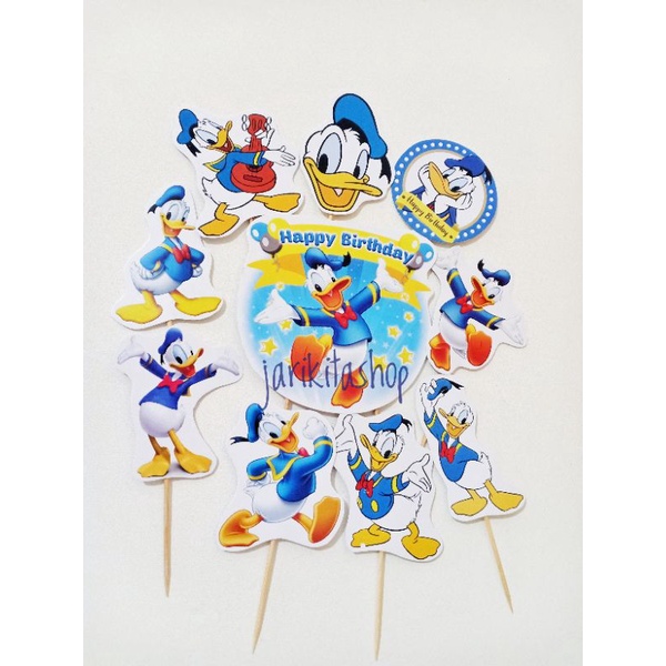 Jual CAKE TOPPER HAPPY BIRTHDAY DONALD DUCK DONAL BEBEK BAWEL HIASAN