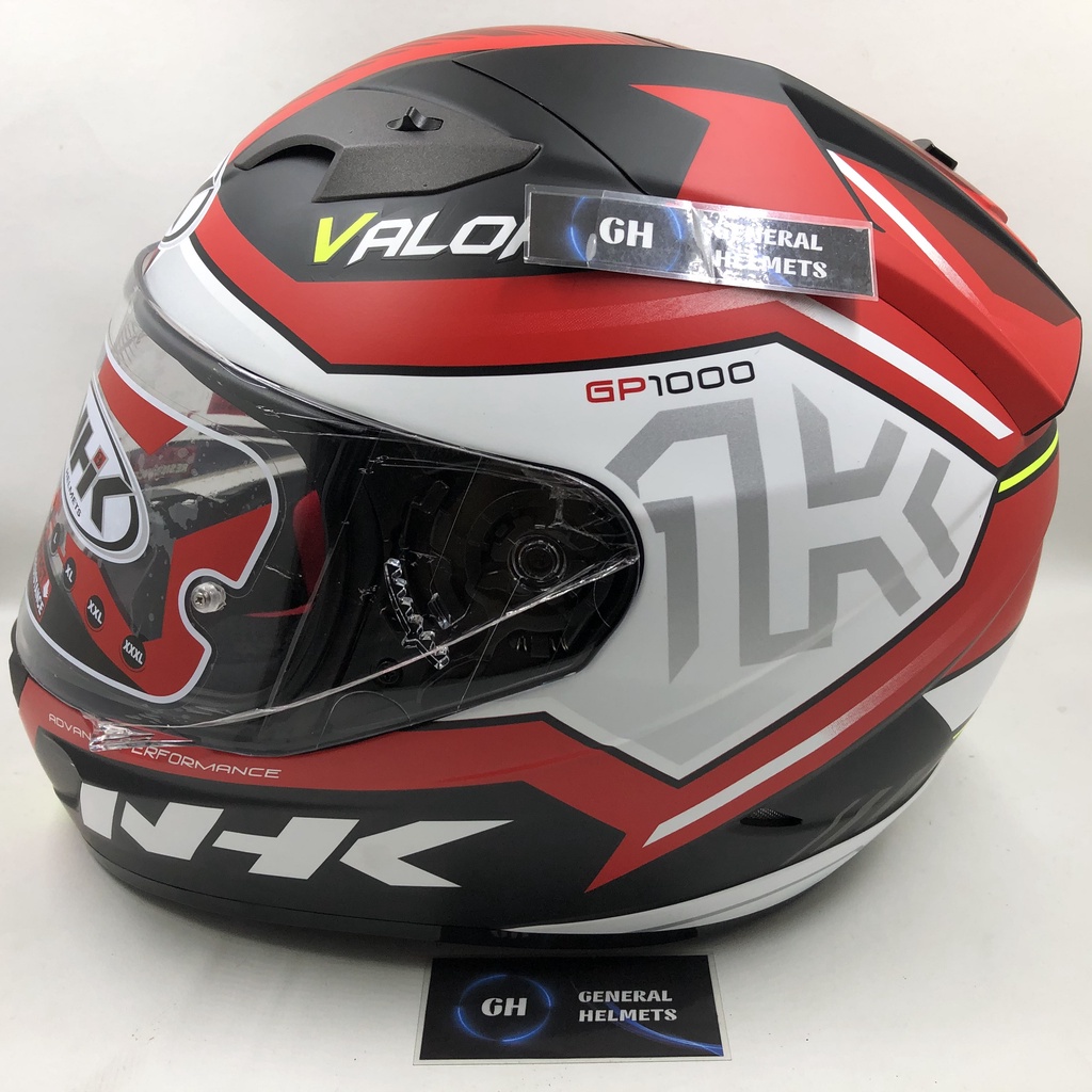 Helm NHK GP1000 MOTIF VALOR BLACK RED DOFF DOUBLE VISOR FULL FACE