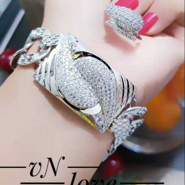 Xuoing set perhiasan lapis emas putih 0411