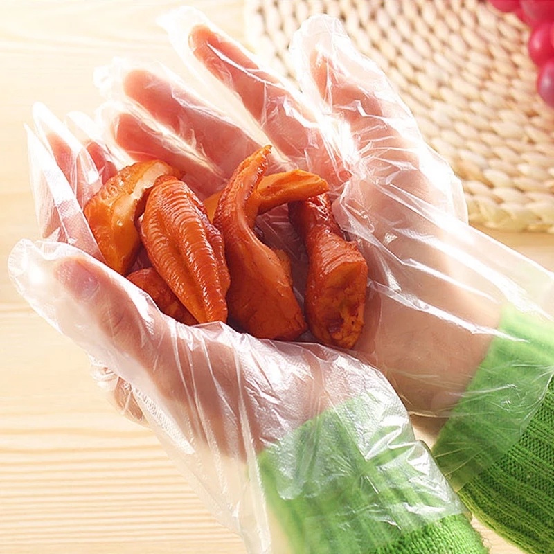 [100PCS Disposable Transparent  Food Plastic Gloves ][ Oil - proof Waterproof  Kitchen Protect Good Gloves][ Restaurant BBQ  Eco-friendly PE Gloves][Fruit Vegetable Gloves]