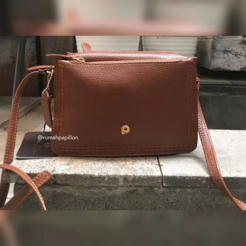Tas Selempang Wanita Kulit Asli Papillon Original / K3386 Asem