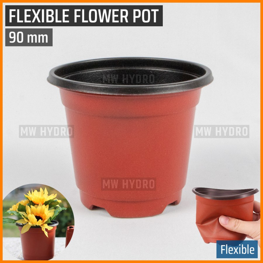 Double Color Flexible Flower Pot / Pot Bunga Elastis Dua Warna, 9 cm