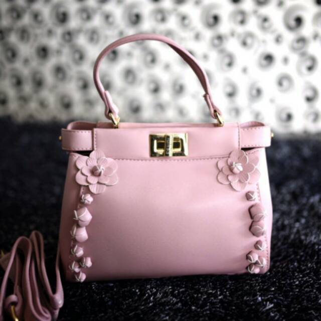 Fendi Peekaboo Mini Floral-Embelisshed Bag