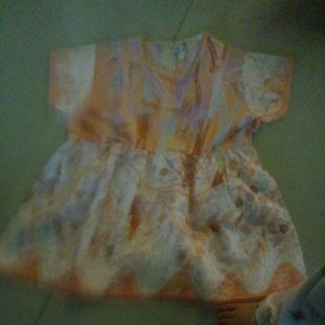 Semi Dress Anak Batik Pastel Peach