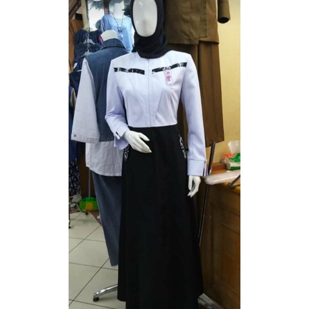 Gamis re bonia/gamis Hipu/gamis putih hitam